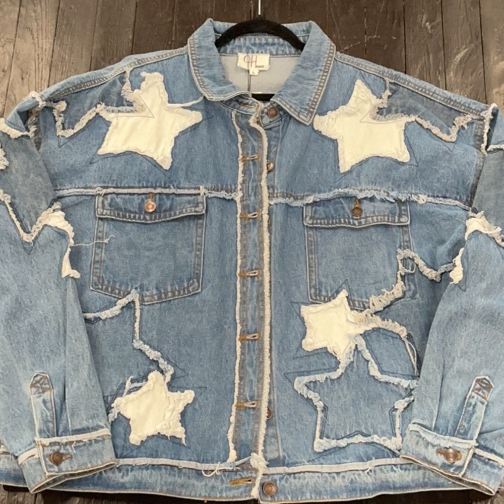 Washed star patch denim jacket - Picture 2 of 4